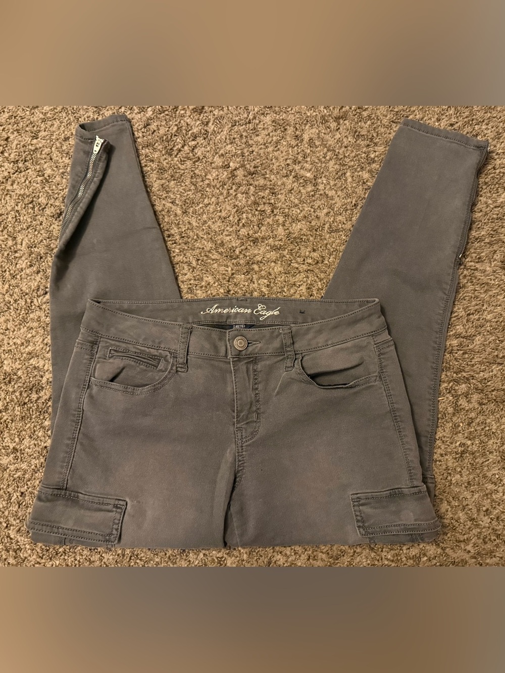 American Eagle Outfitters Gray Cargo Women's Jeans